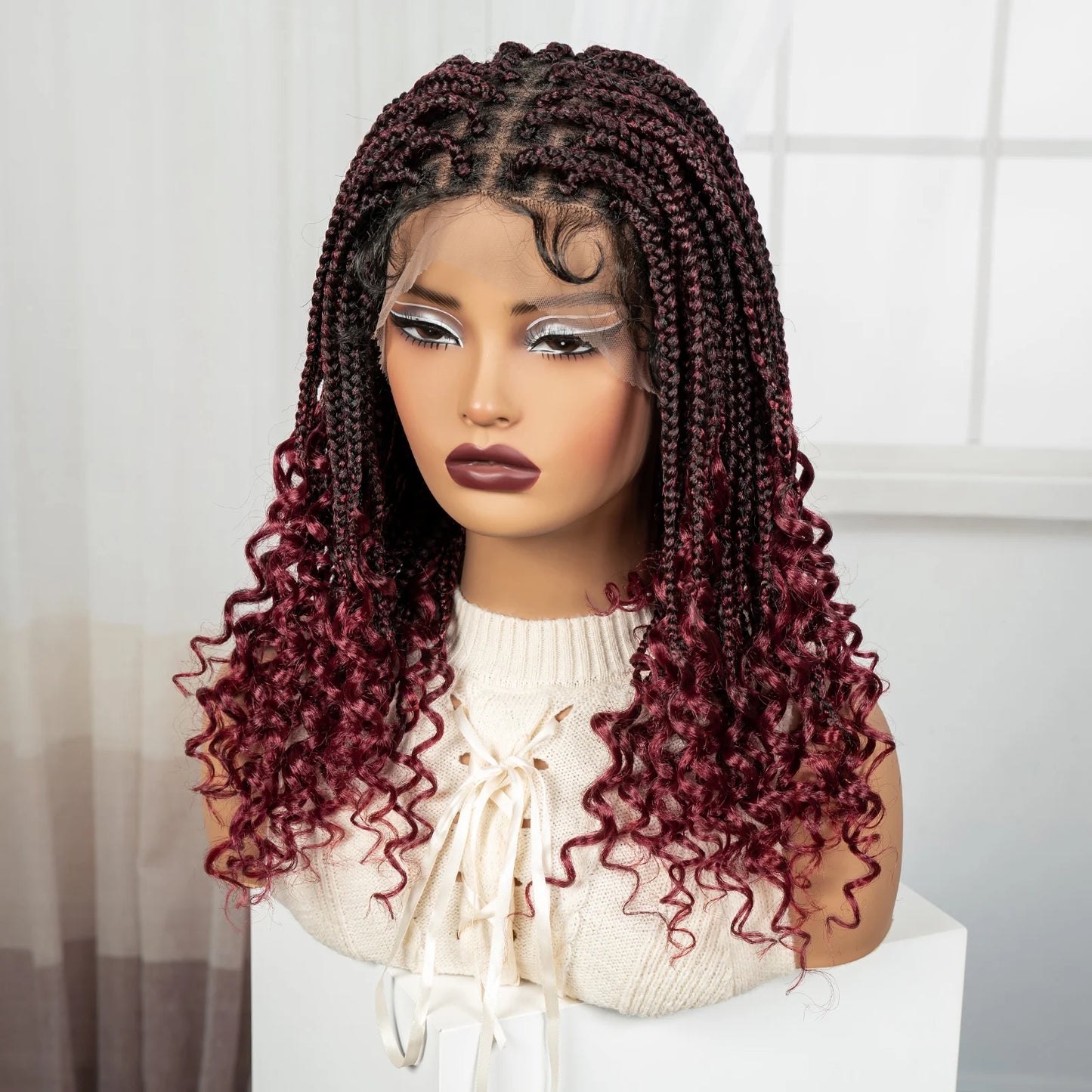 Synthetic Full Lace Knotless Box Braided Wigs