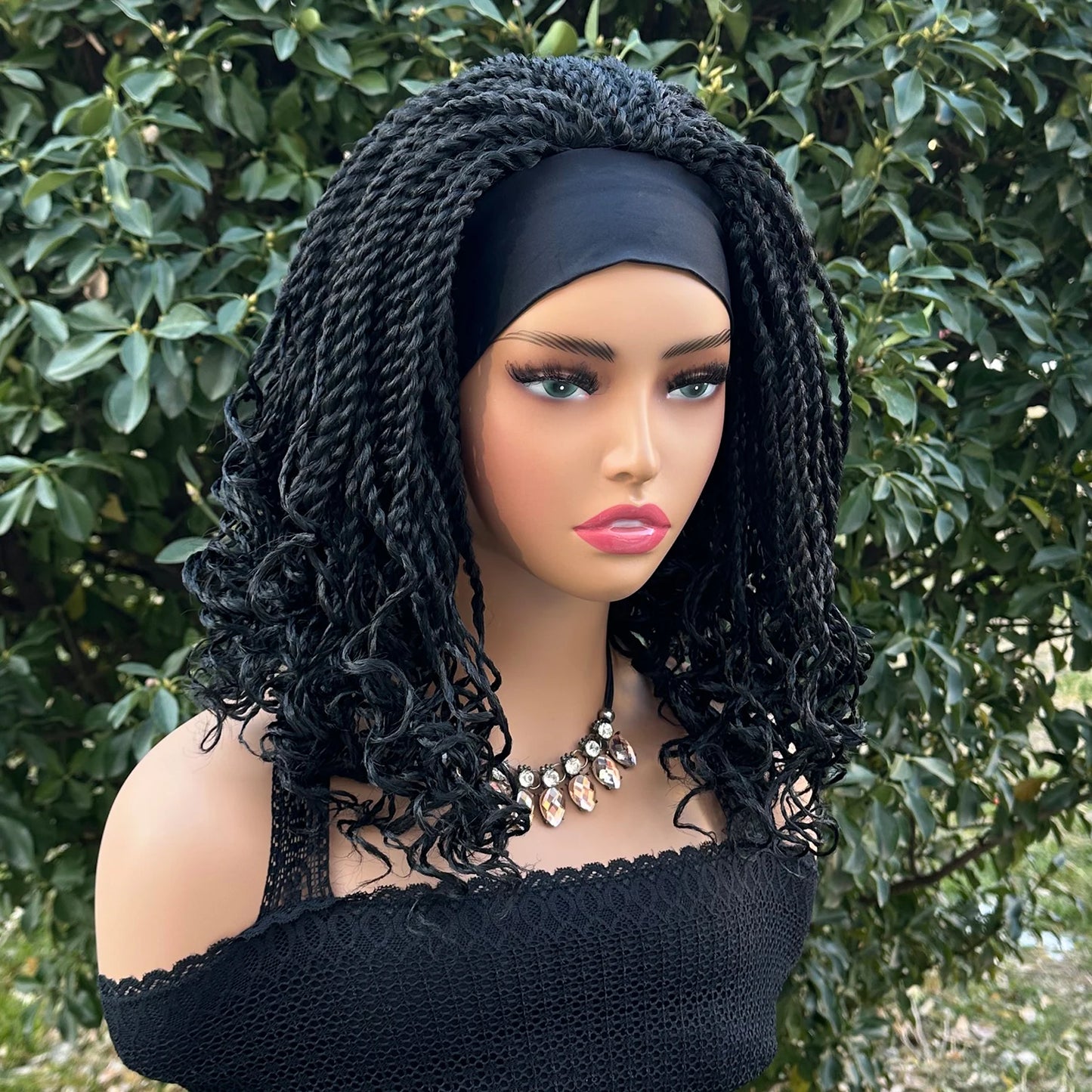 Synthetic Heat Resistance Short Braided Headband Bob Wig