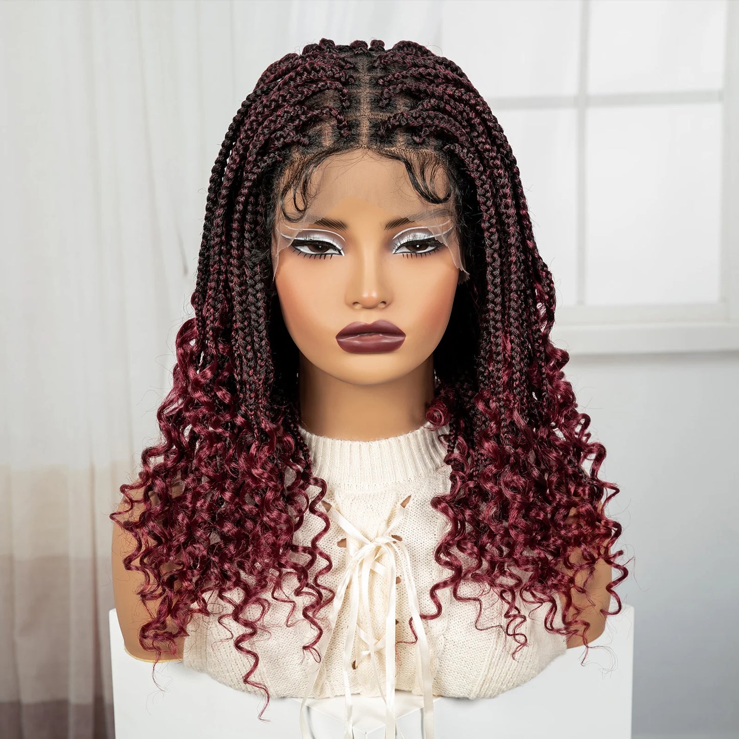 Synthetic Full Lace Knotless Box Braided Wigs