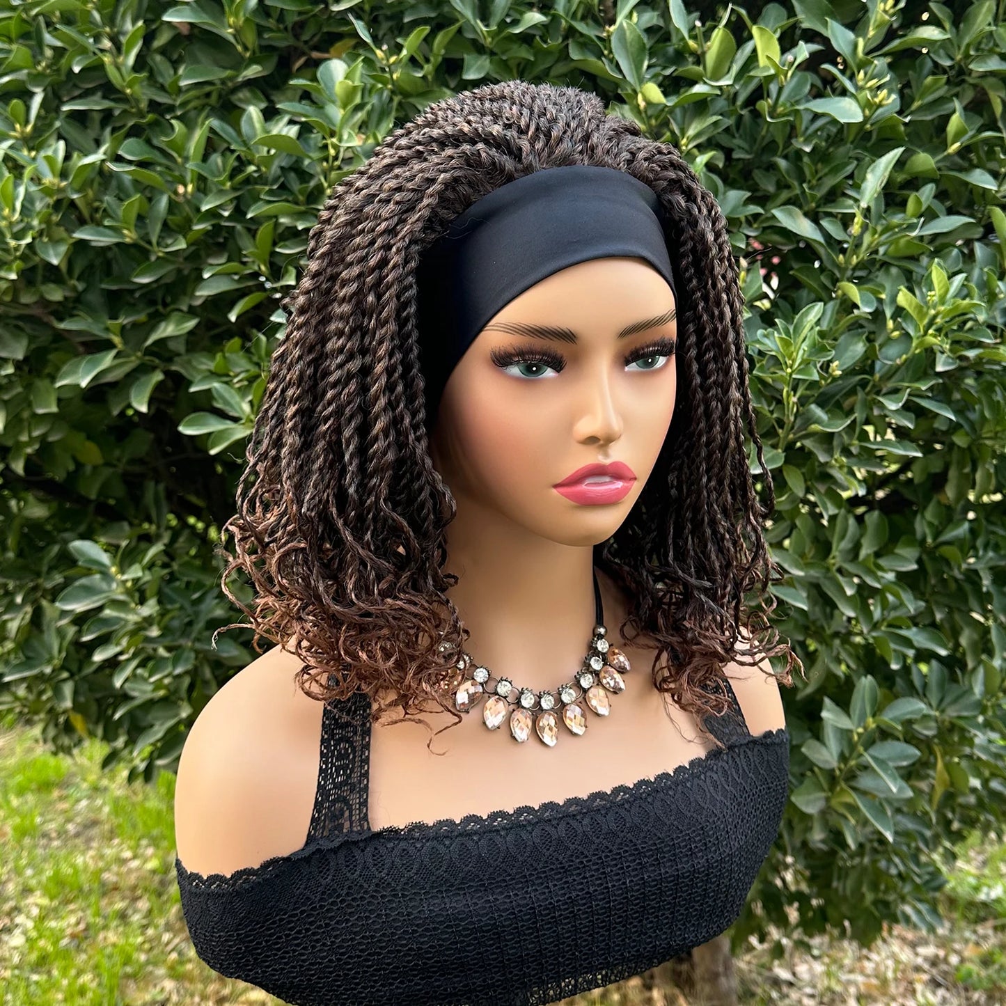 Synthetic Heat Resistance Short Braided Headband Bob Wig
