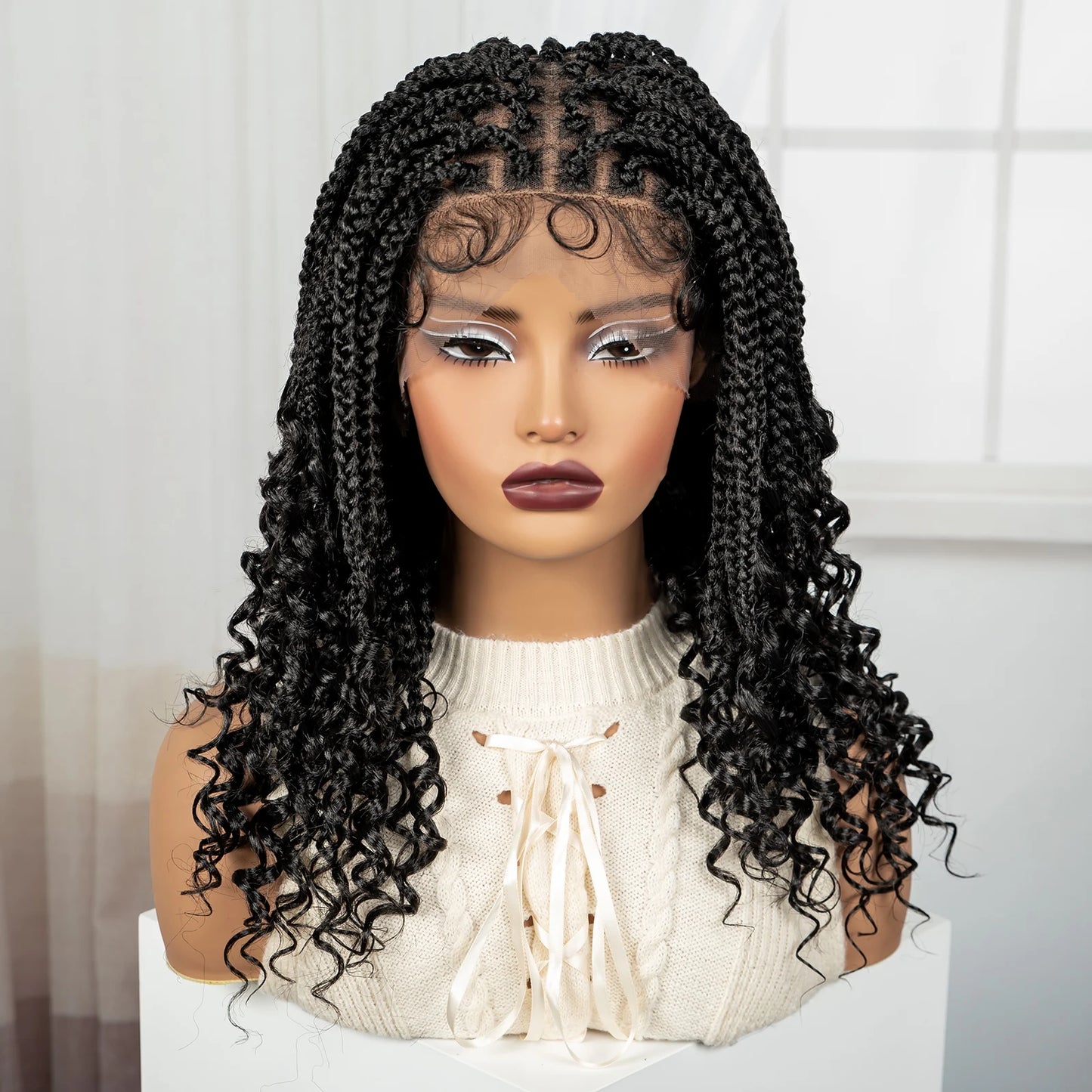Synthetic Full Lace Knotless Box Braided Wigs