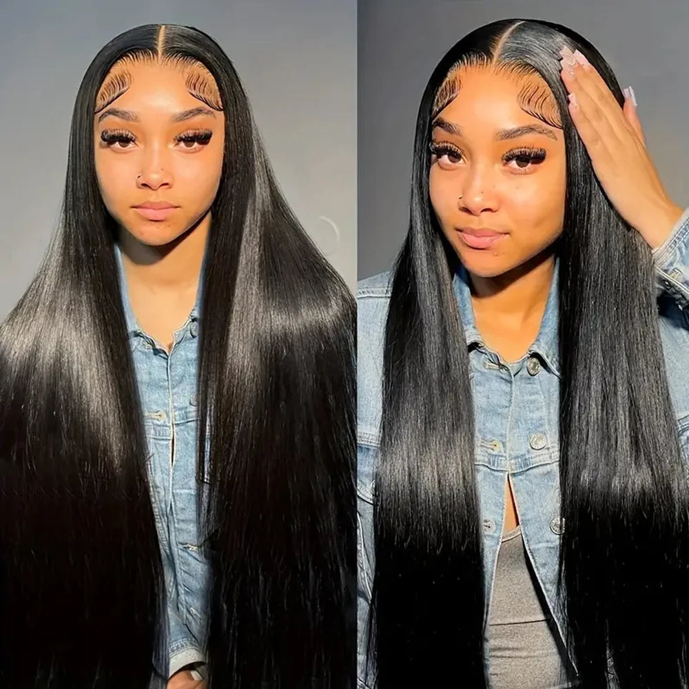 Glueless Lacefront Prepluck Bone Straight Human Hair Wigs