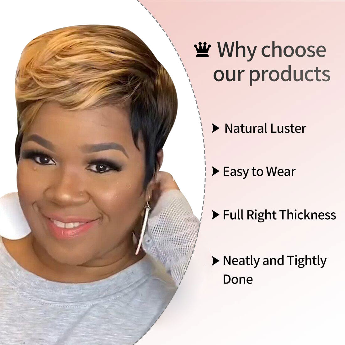 Synthetic Pixie Cut Bob Wig