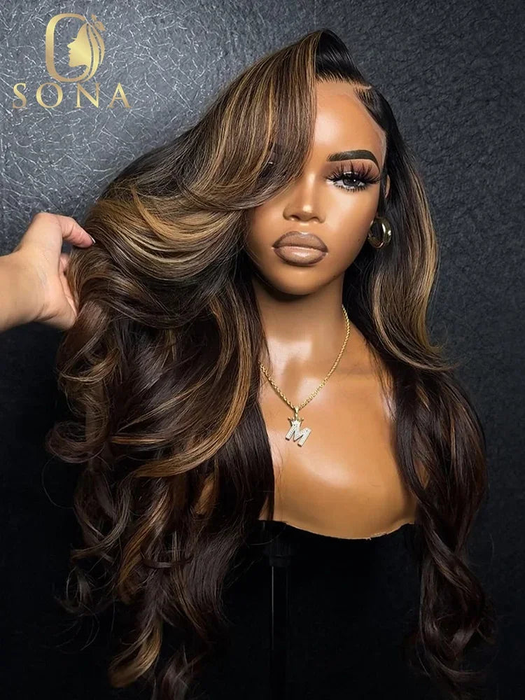 Lace Front Transparent Pre Plucked Body Wave Human Hair Wigs