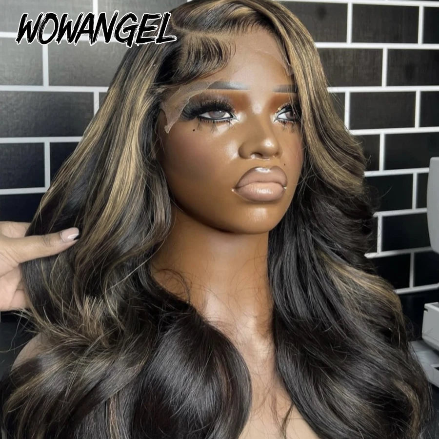 Lace Front Pre-Plucked Highlight Body Wave Human Hair Wigs