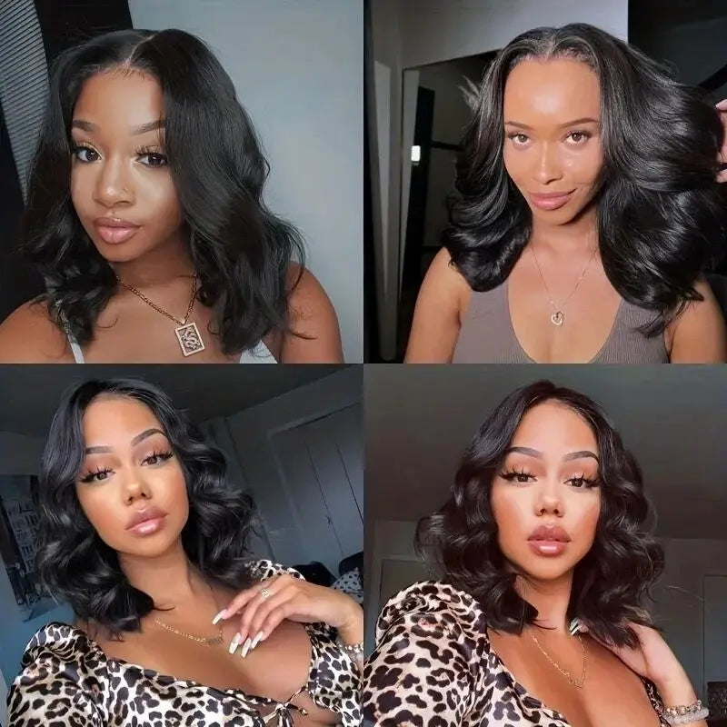 Glueless Lace Front Pre Bleached Knots Body Wave Human Hair Wigs