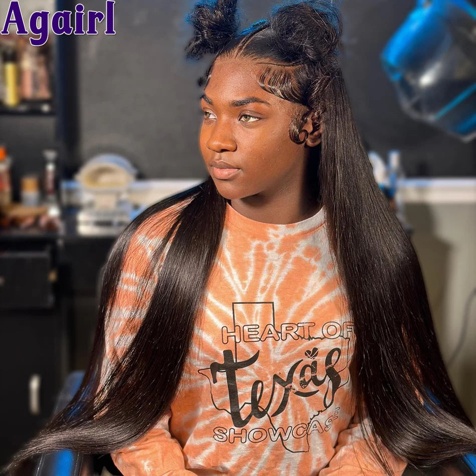 Lace Front Orange Red Bone Straight With Baby Hair Human Hair Wig