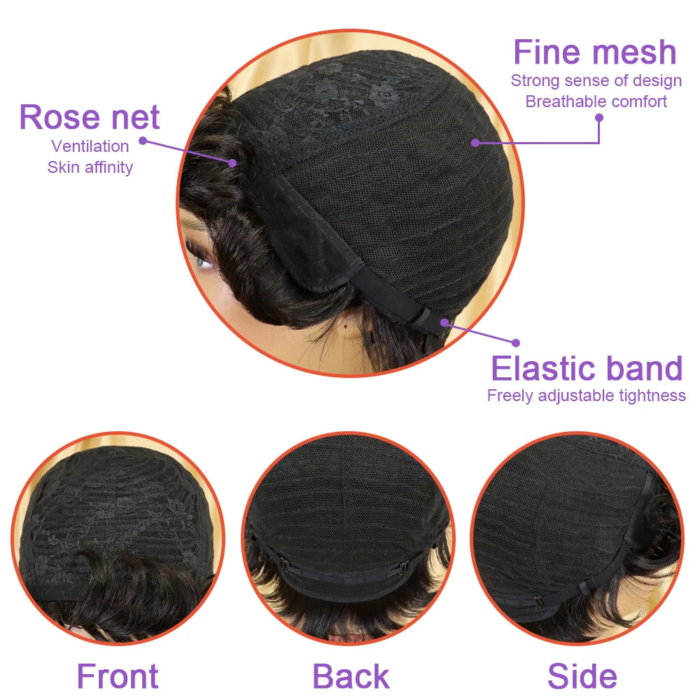 Luxury Short Finger Wave Bob Wig – Premium Brazilian Virgin Human Hair