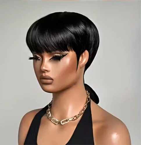 JNETTE CHANEL pixie cut human hair wig with lace front, featuring short, layered blonde style for a modern, stylish look.