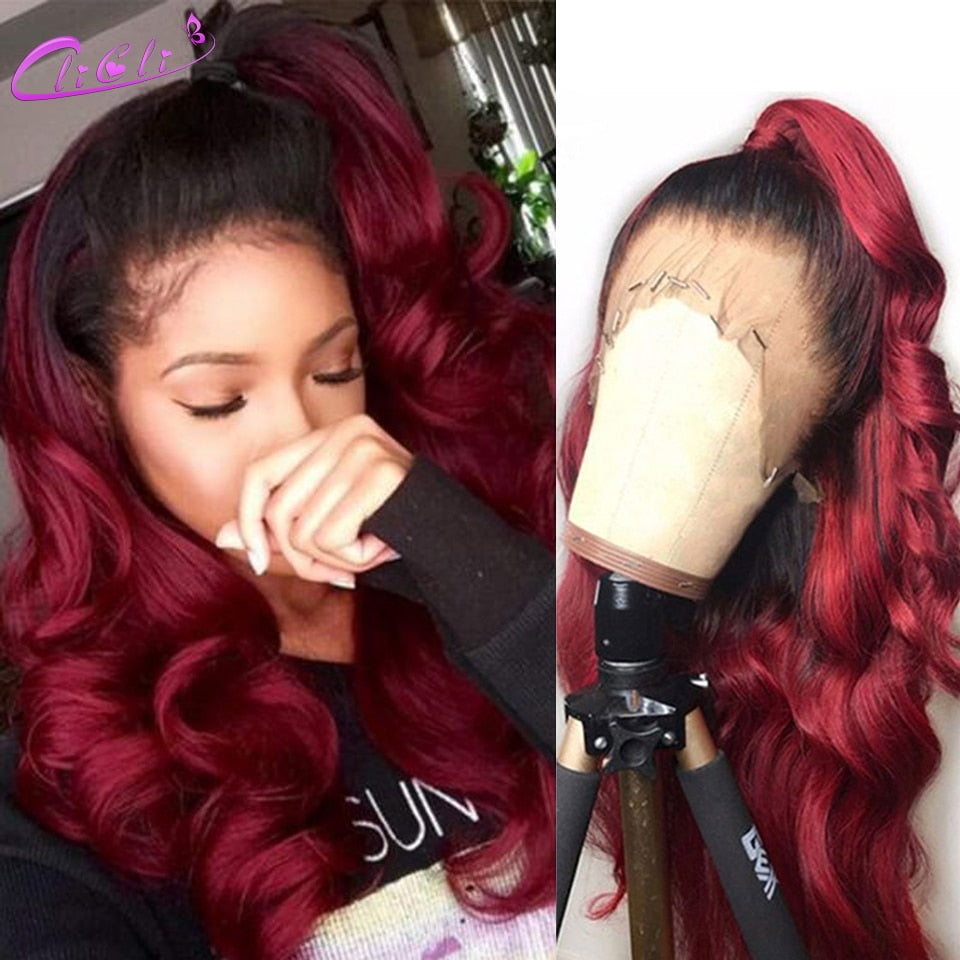 Lace Front Body Wave Ombre Brazilian Human Hair Wig