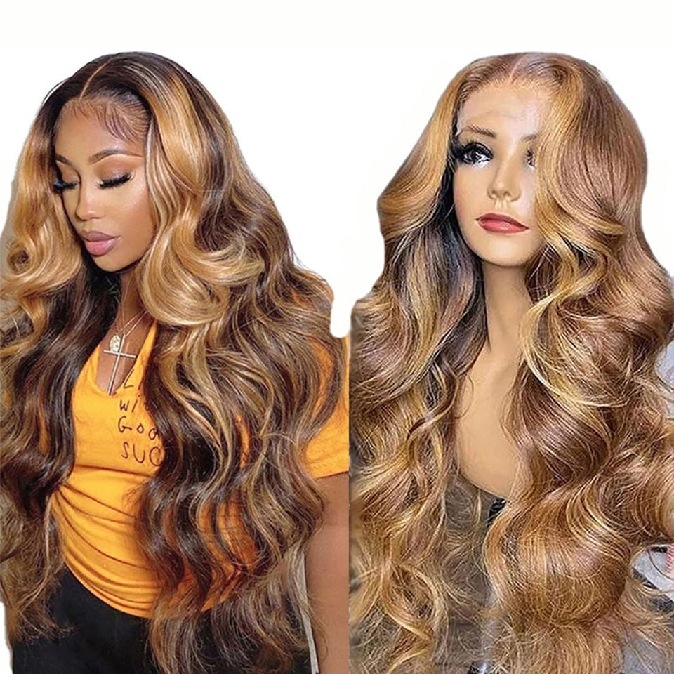 Lace Front Body Wave Ombre Brazilian Human Hair Wig