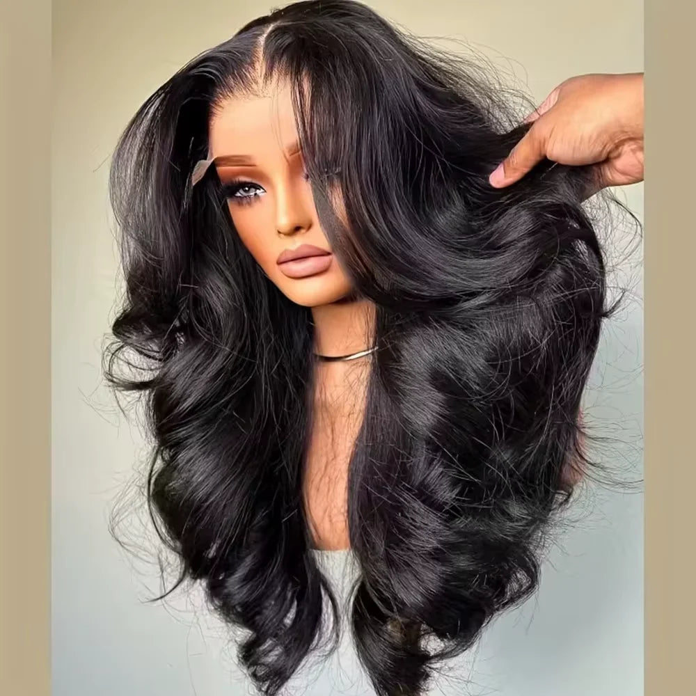 JNETTE CHANEL lace front HD pre-plucked curly body wave Peruvian human hair wig with baby hair, showcasing natural hair texture