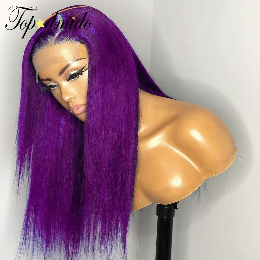 Lace Front Purple Brazilian Hair with Baby Hair Wig