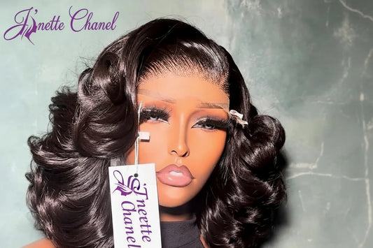 JNETTECHANEL lace front loose wave Remy human hair wig with natural-looking hair and lace cap for a realistic style.