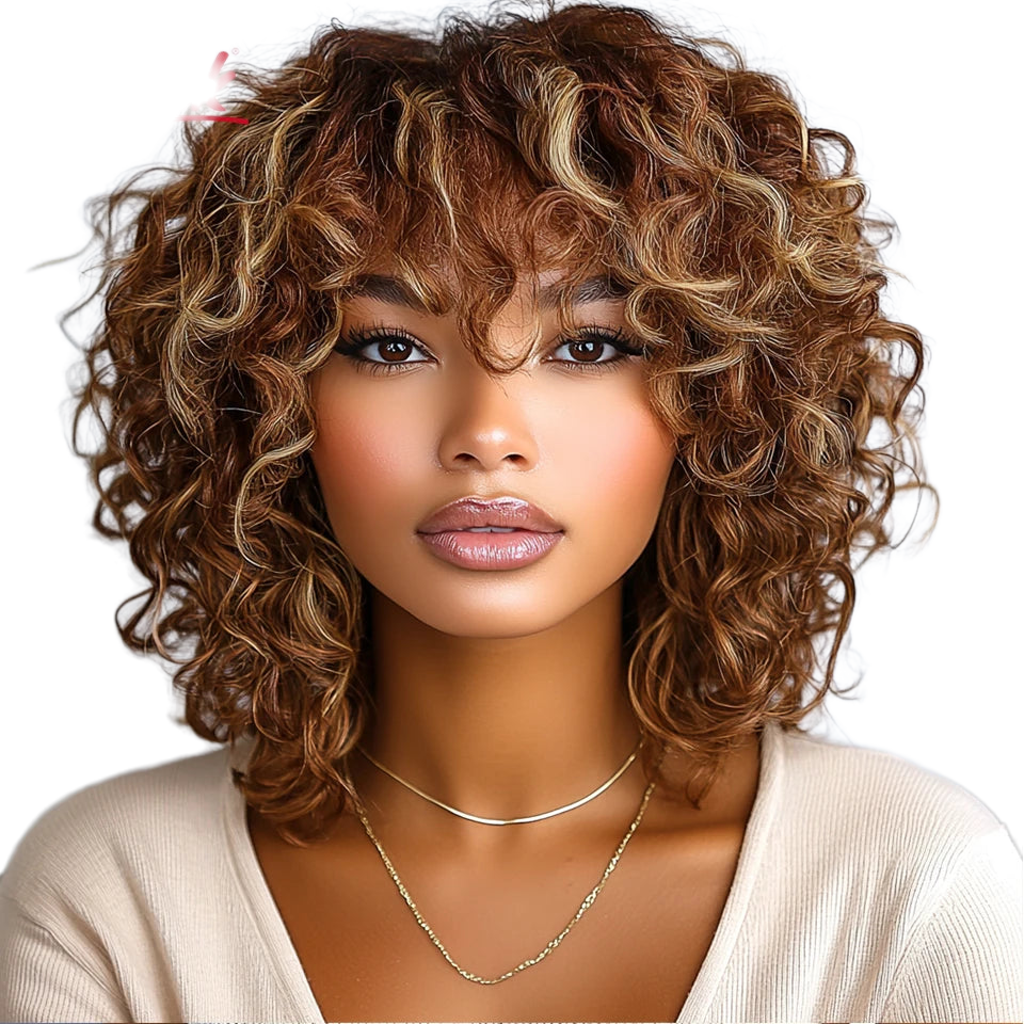 Brazilian Remy human hair curly blonde lace wig by JNETTE CHANEL, showcasing natural curls and lace front for a seamless look