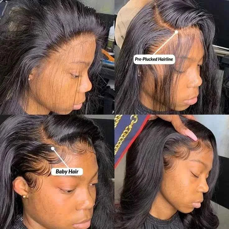 Transparent Lace Front Blue Body Wave Virgin Remy Human Hair Wigs