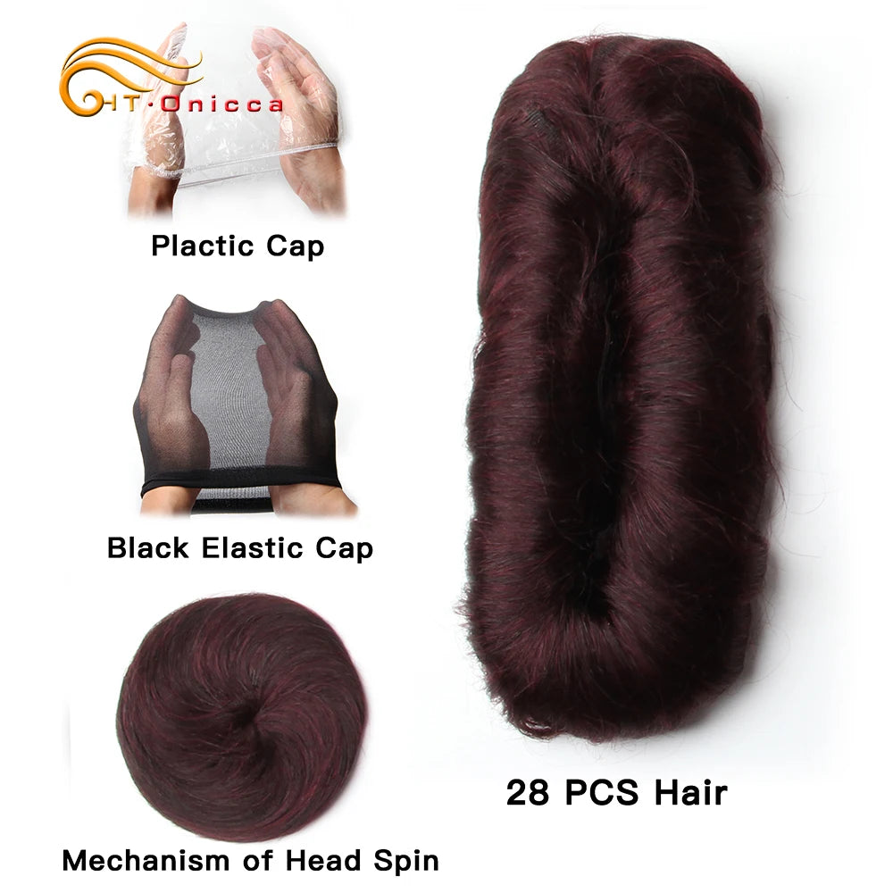28-Piece Curly Brazilian Human Hair Weave Bundle Set – 100% Remy Hair Extensions
