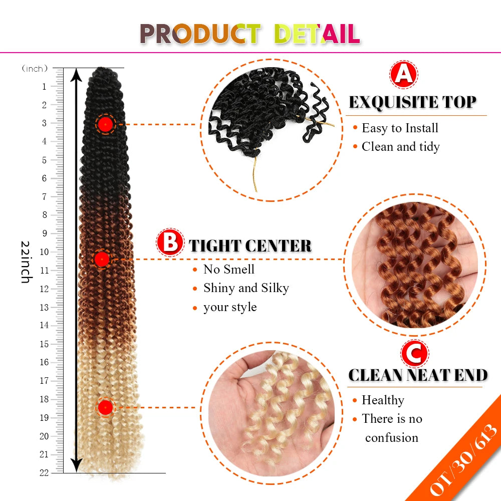 Crochet Synthetic Ombre Pre Twisted Passion Twist Extensions Hair