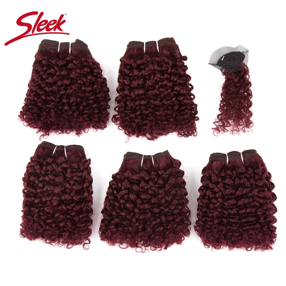 Short Indian Kinky Curly 5-Piece Bundle Set – Premium Remy Human Hair
