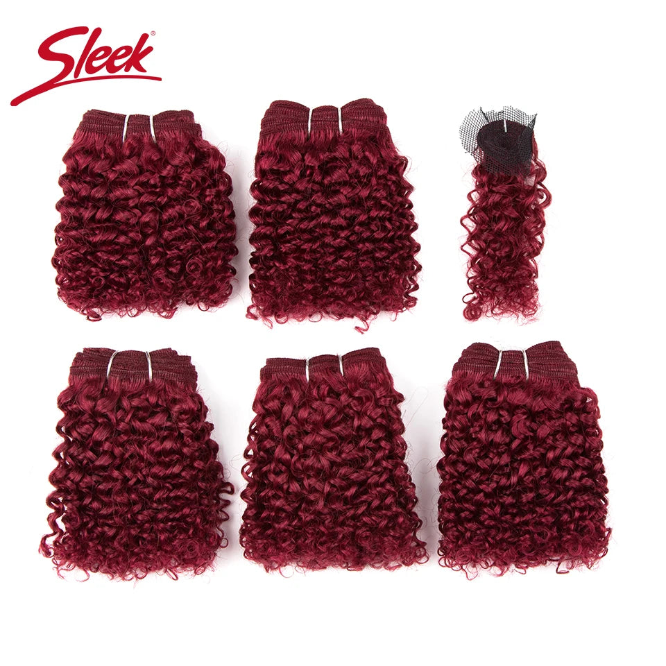 Short Indian Kinky Curly 5-Piece Bundle Set – Premium Remy Human Hair