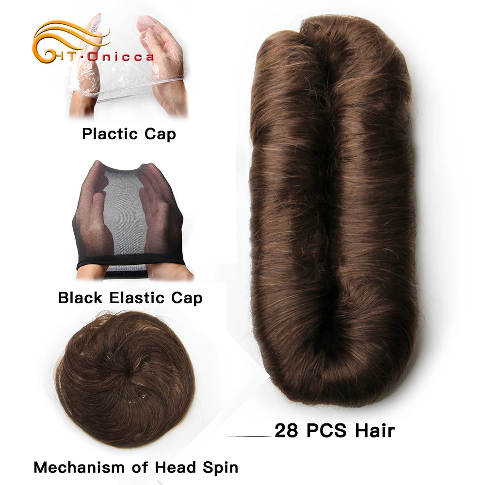28-Piece Curly Brazilian Human Hair Weave Bundle Set – 100% Remy Hair Extensions