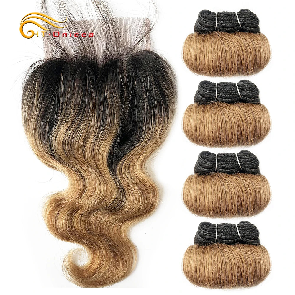 8” Short Bob Body Wave Ombre Remy Human Hair Bundles – Brazilian Hair Weave