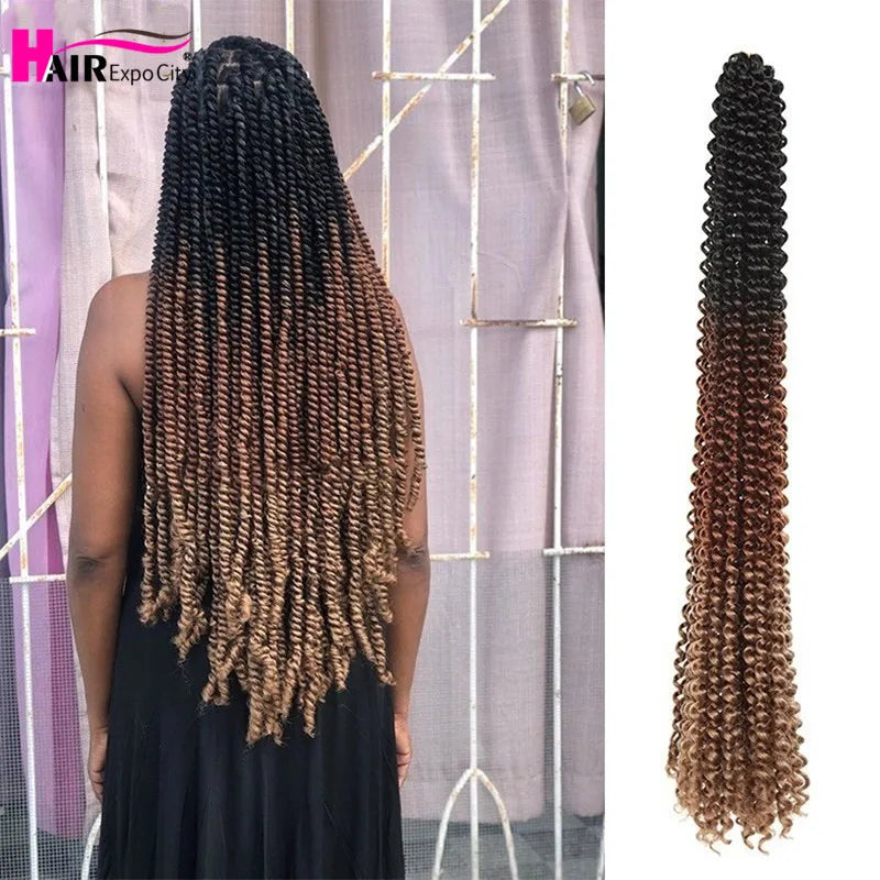 Crochet Synthetic Ombre Pre Twisted Passion Twist Extensions Hair