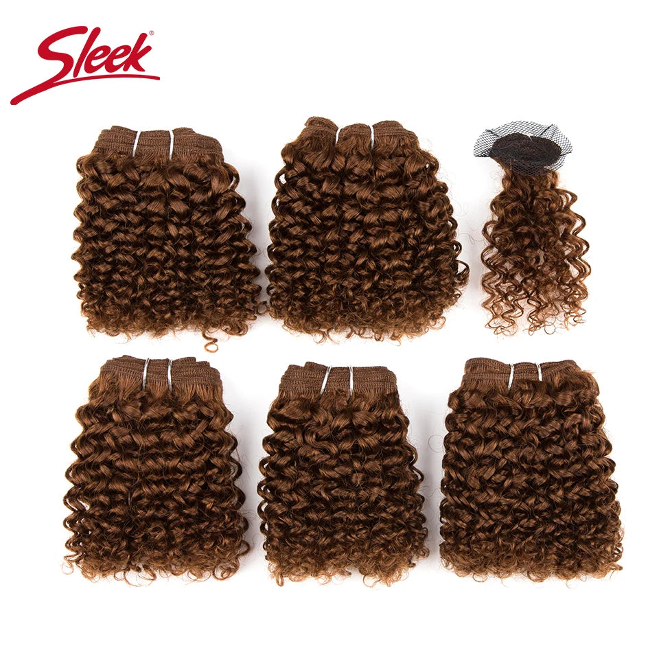 Short Indian Kinky Curly 5-Piece Bundle Set – Premium Remy Human Hair