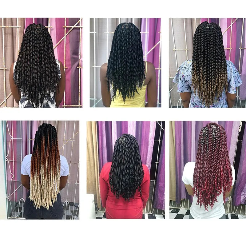 Crochet Synthetic Ombre Pre Twisted Passion Twist Extensions Hair