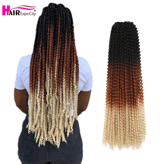 Crochet Synthetic Ombre Pre Twisted Passion Twist Extensions Hair