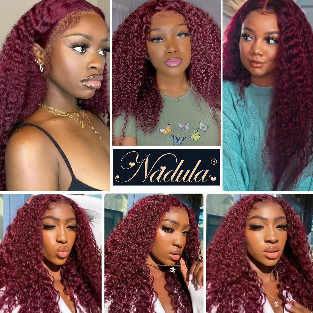 Synthetic Heat Resistant Red Wine Curly Wig