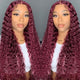 Synthetic Heat Resistant Red Wine Curly Wig
