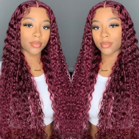 Synthetic Heat Resistant Red Wine Curly Wig
