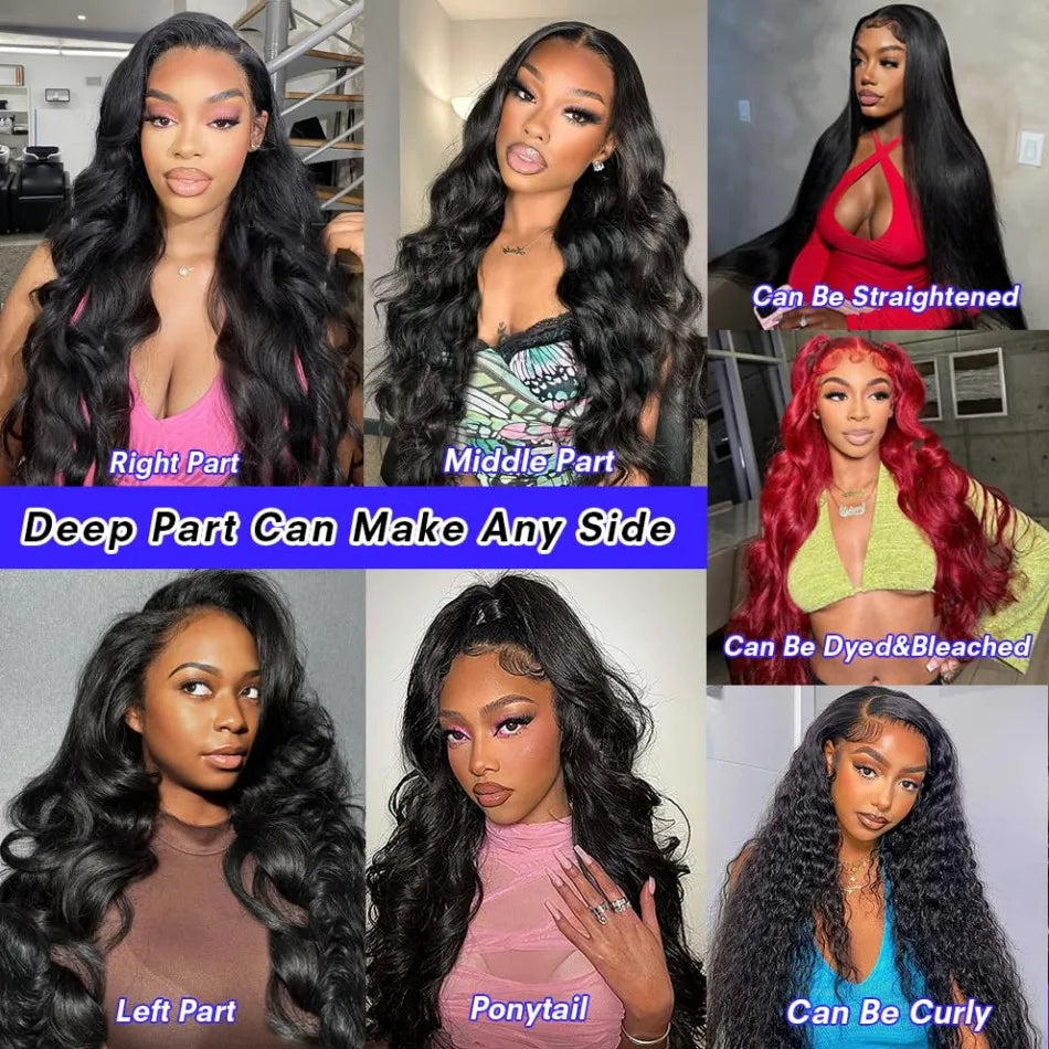 JNETTE CHANEL lace front pre-plucked HD body wave human hair wig showing natural hairline and wavy texture.