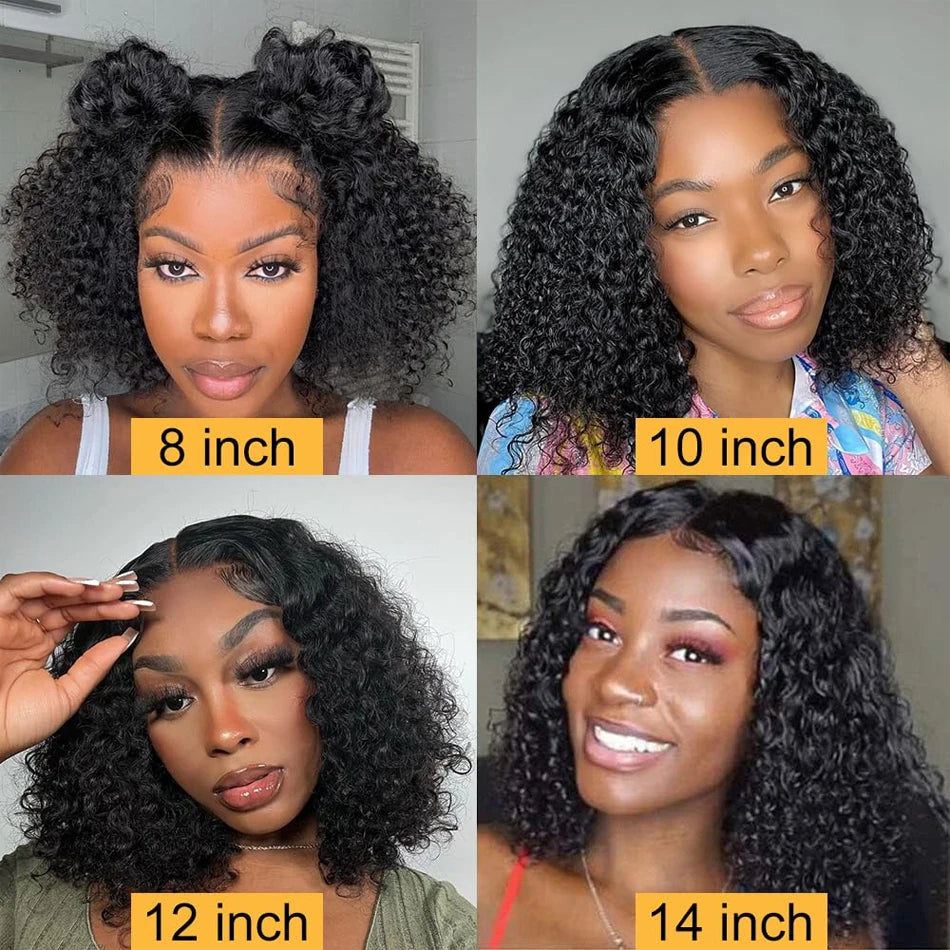 JNETTE CHANEL glueless kinky curly lace front human hair wig with pre-plucked hairline, showcasing natural curly texture and lace front design.