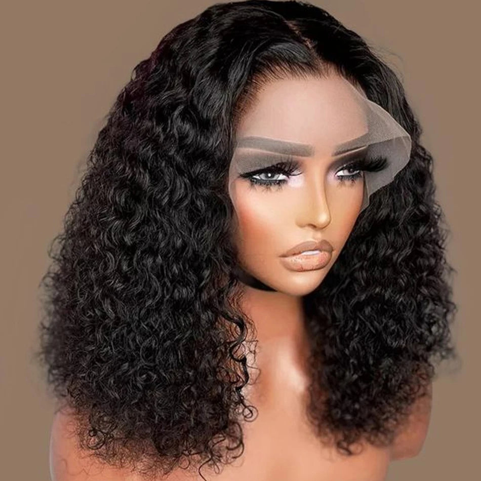 JNETTE CHANEL glueless kinky curly lace front human hair wig with pre-plucked hairline, natural curls, and lace front for seamless styling