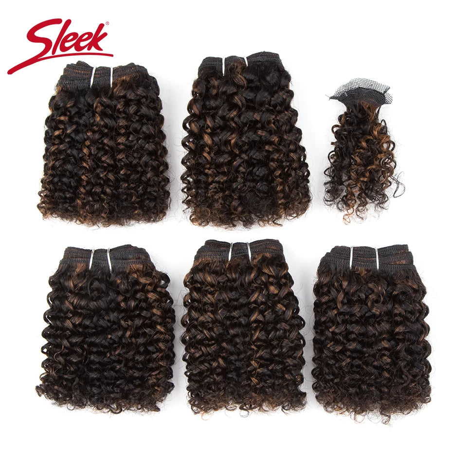 Short Indian Kinky Curly 5-Piece Bundle Set – Premium Remy Human Hair