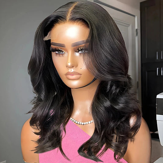 Glueless Lace Front Pre-Plucked Body Wave Bob Brazilian Human Hair Wigs