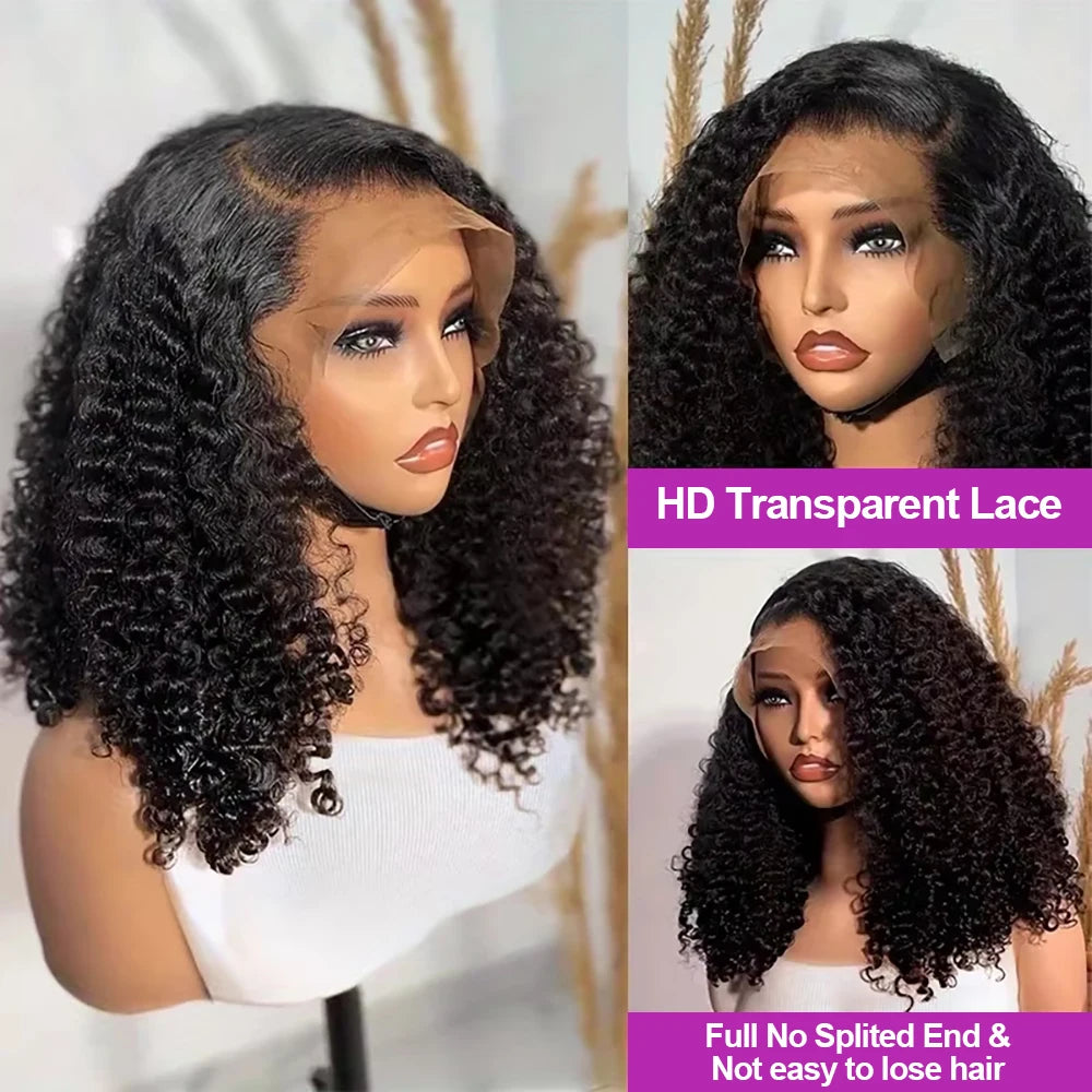 Lace Front PrePlucked Curly Peruvian Human Hair Wigs