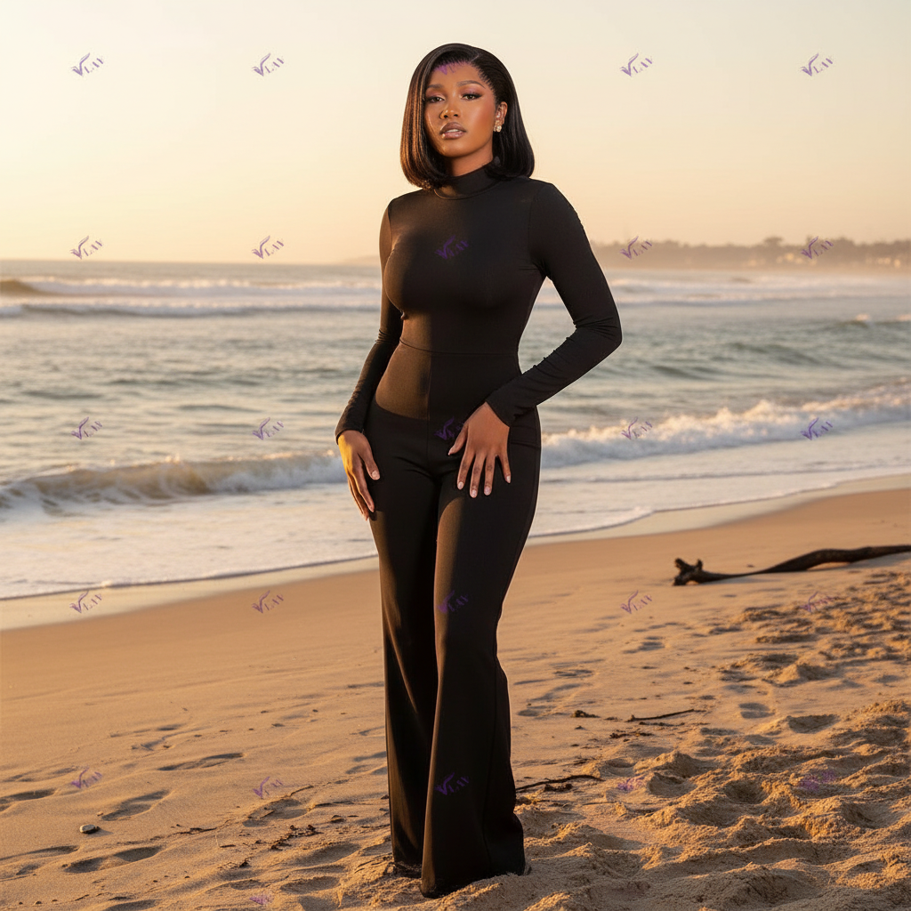 Glueless Transparent Lace Front Short Bob Human Hair Wigs