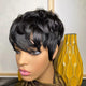 Pixie Cut  Short Human Hair  With Bangs Wig