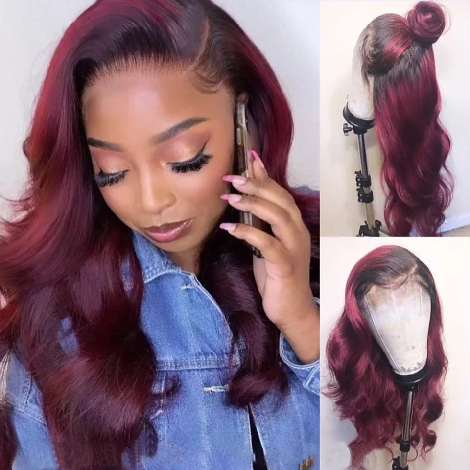 Lace Front Ombre Honey Blonde Human Hair Wigs
