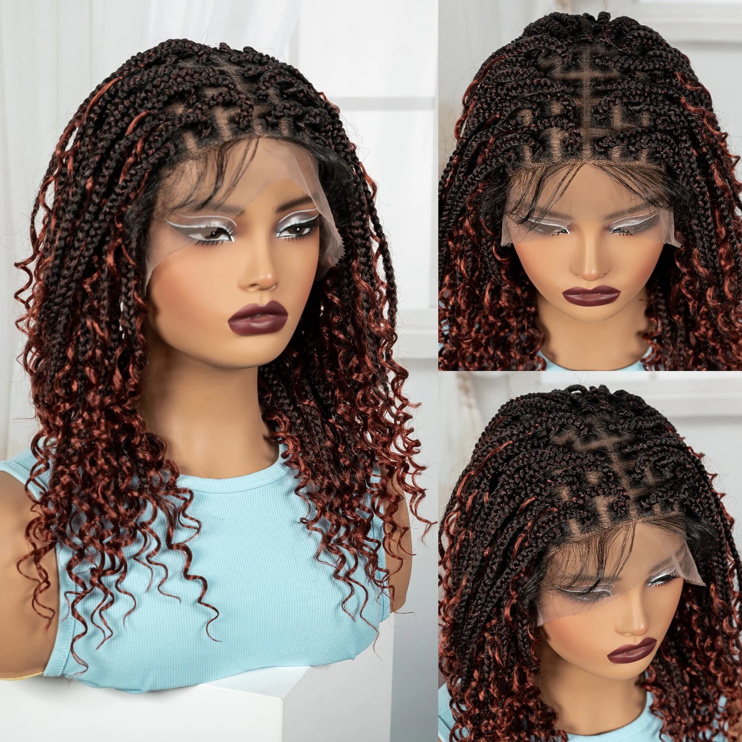 Synthetic Full Lace Knotless Box Braided Wigs