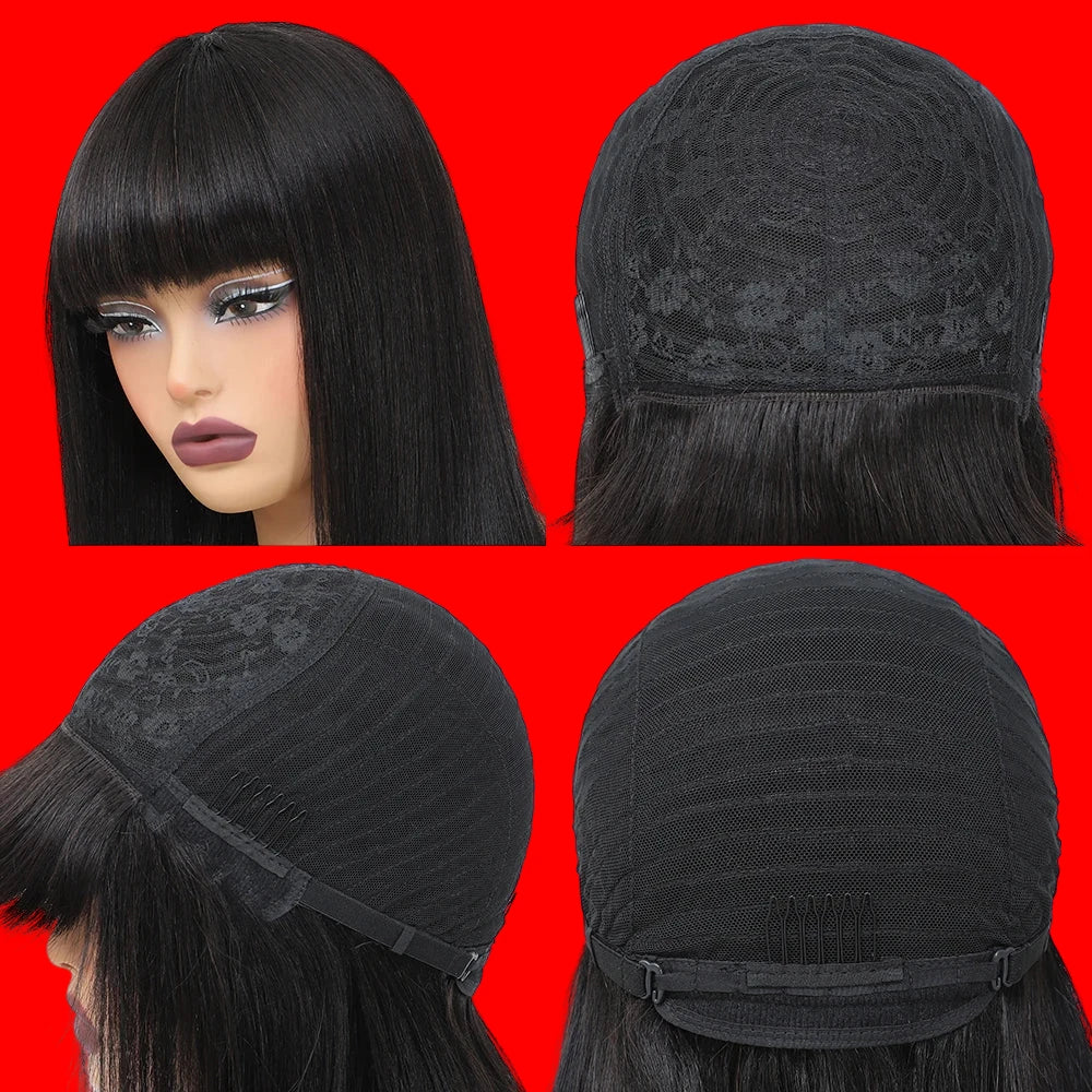 Short Bob with Bangs Human Hair Wigs