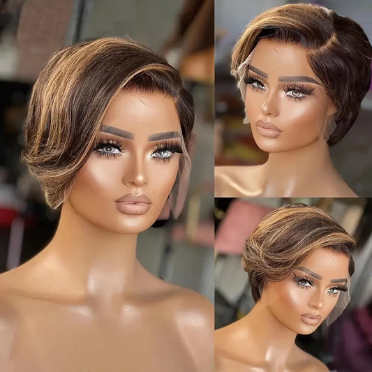 Pixie Cut Lace Front Brazilian Human Hair Wigs