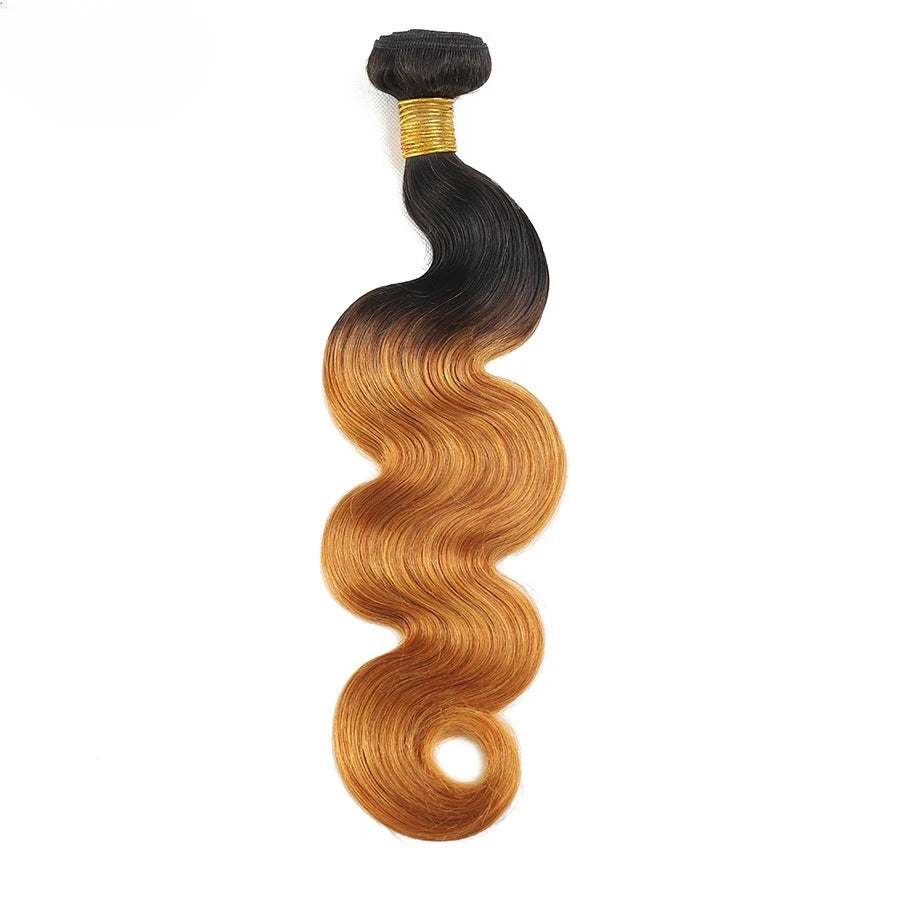 Ombre Body Wave Human Raw Indian Hair Bundles Hair Extensions