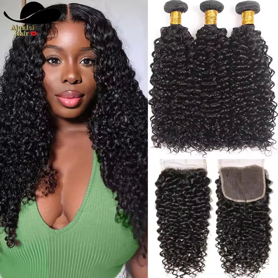 Water Wave Human Hair with Lace Closure – Virgin Human Hair Weave Bundles