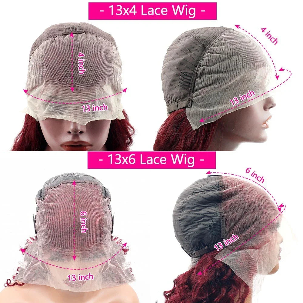 Lace Front Burgundy Human Hair Wigs