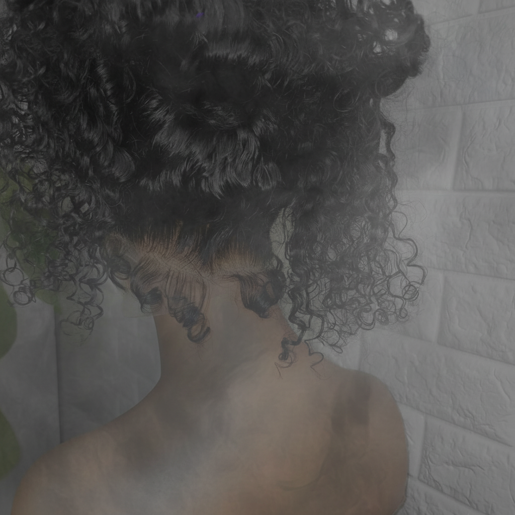 Glueless Synthetic Heat-Resistant Preplucked Lace Front Kinky Curly Baby Hair Wig