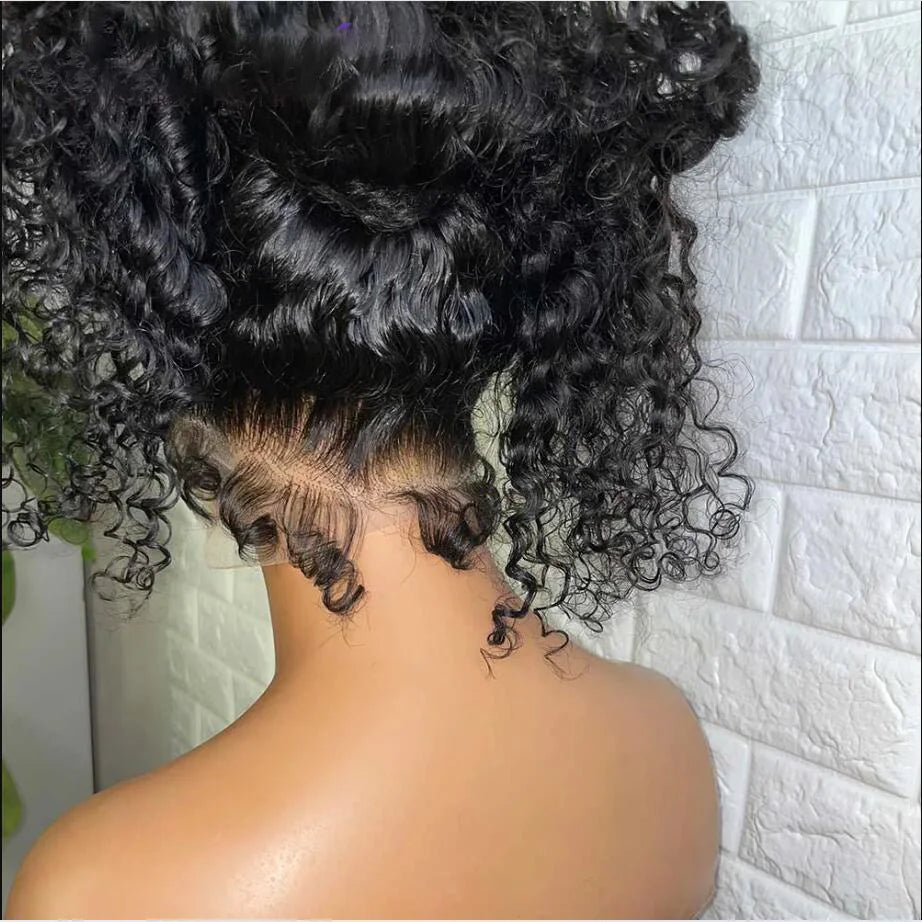 Glueless Synthetic Heat-Resistant Preplucked Lace Front Kinky Curly Baby Hair Wig